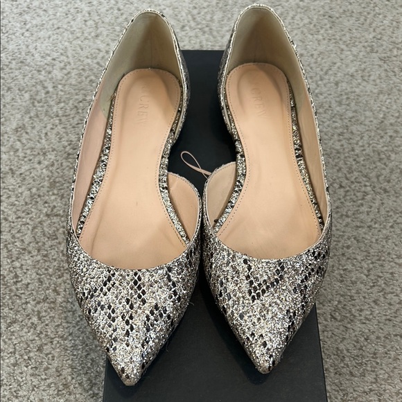 J. Crew Shoes - J. Crew Audrey Metallic Snakeskin Flats in Gold Brown, 7.5
